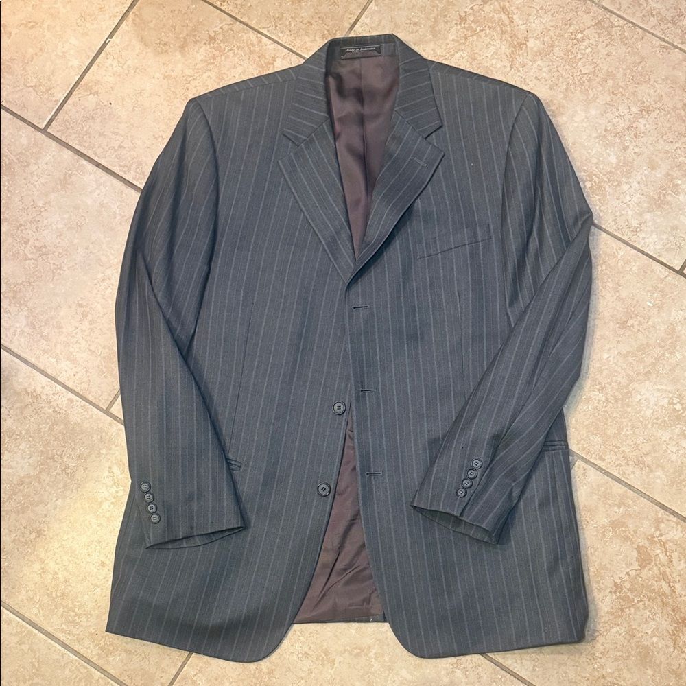 Bill Blass pre loved Men's Gray Pinstripe Blazer